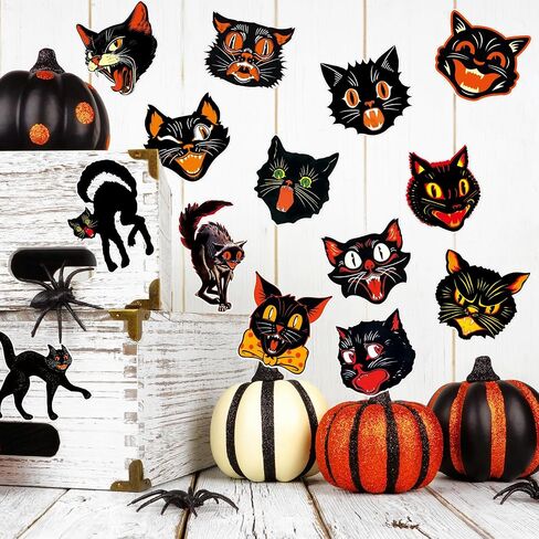 45 PCS عتيقة هالوين Cat Catouts Retro Black Cat Cuts Cutts With 100 Pcs Point in Saudi Arabia