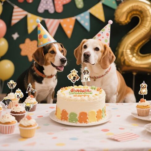 Pet Dog Cupcake Toppers 24 Pcs for Dog Birthday Decorations Cake Topper Happy Birthday Cake Toppers Puppy Party Decorations Cute Puppy Cupcake Topper Pet Themed Party Supplies in Saudi Arabia