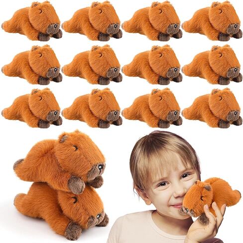 Hydren 12 PCS لطيف Capybara Toys هدايا كوباي كابيبارا محشو الحيوانات 5.7 بوصة وسادة صغيرة ناعمة ديكور أفخم للهدايا عيد ميلاد حفل عيد الميلاد (ملون ، الكذب) in Saudi Arabia