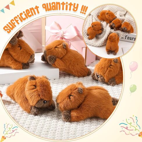 Hydren 12 PCS لطيف Capybara Toys هدايا كوباي كابيبارا محشو الحيوانات 5.7 بوصة وسادة صغيرة ناعمة ديكور أفخم للهدايا عيد ميلاد حفل عيد الميلاد (ملون ، الكذب) in Saudi Arabia