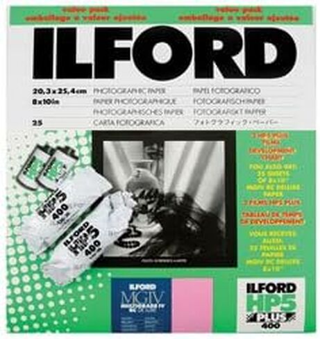 Ilford MGD B&W Paper 25 Sheet Value Pack مع 2 Rolls HP5 Film in Saudi Arabia