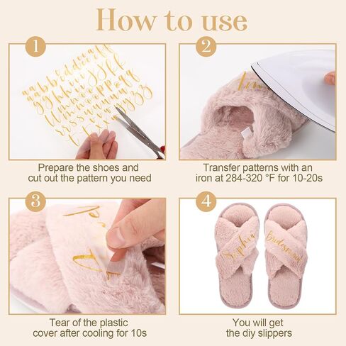 Honoson 22 PCS Gold Bride Iron on Heat Transfer for bridal slipper custom وصيفات الشرف على الشارات الهدايا الشخصية وصيفات الشرف خادمة نقل الحرارة ملصقات الفينيل in Saudi Arabia