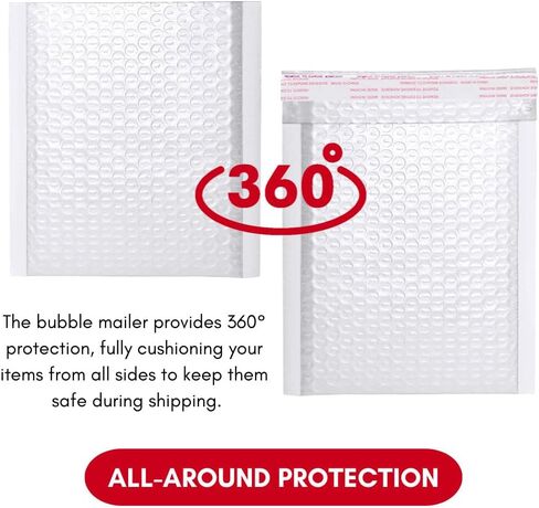 مدهشات لاليستلال (10pcs) 4x7 polble plble pelbers مبطنة محتملة ذاتيا مظاريف شحن صغيرة مقاومة للمياه مع التفاف فقاعات واقية (حزمة: 10) in Kuwait