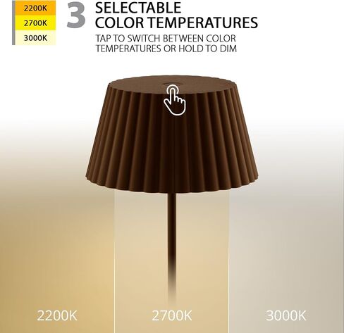 WAC Lighting Plate 14.75in LED LED اللاسلكي USB-C إعادة تشفير مصباح طاولة قابلة للتشويش مع ظل مطوي 3-CCT 2200-2700-3000K بطارية 2،000 مللي أمبير في الساعة باللون الأبيض in Kuwait