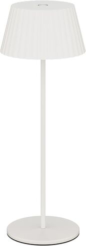 WAC Lighting Plate 14.75in LED LED اللاسلكي USB-C إعادة تشفير مصباح طاولة قابلة للتشويش مع ظل مطوي 3-CCT 2200-2700-3000K بطارية 2،000 مللي أمبير في الساعة باللون الأبيض in Kuwait