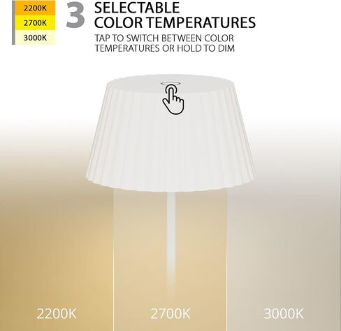 WAC Lighting Plate 14.75in LED LED اللاسلكي USB-C إعادة تشفير مصباح طاولة قابلة للتشويش مع ظل مطوي 3-CCT 2200-2700-3000K بطارية 2،000 مللي أمبير في الساعة باللون الأبيض in Kuwait