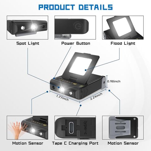 مصباح أمامي LHOTSE LED قابل لإعادة الشحن، مصباح أمامي Brightbeam قابل لإعادة الشحن بزاوية 230 درجة، مصباح أمامي بشريط LED مع مستشعر للحركة، 10 أوضاع مصابيح LED مقاومة للماء للتخييم، حزمة واحدة (2 مصباح + 5 أضواء كاشفة) in Kuwait
