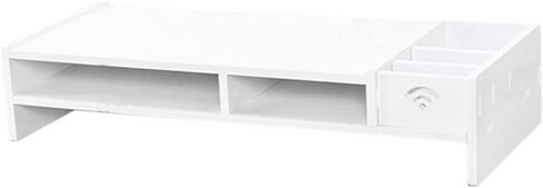 uonlytech Desk Riser لمراقبة White Desktop Box Organizer Cable Management Computer Stand in Kuwait