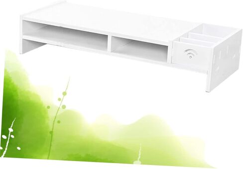 uonlytech Desk Riser لمراقبة White Desktop Box Organizer Cable Management Computer Stand in Kuwait