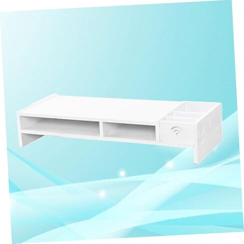 uonlytech Desk Riser لمراقبة White Desktop Box Organizer Cable Management Computer Stand in Kuwait