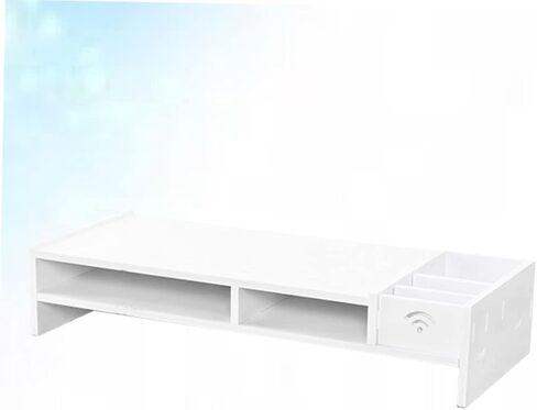 uonlytech Desk Riser لمراقبة White Desktop Box Organizer Cable Management Computer Stand in Kuwait
