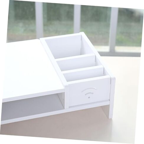 uonlytech Desk Riser لمراقبة White Desktop Box Organizer Cable Management Computer Stand in Kuwait