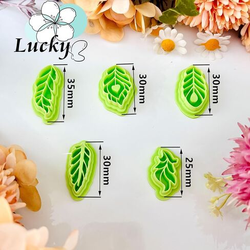 5pcs Feather Shape Polymer Clay Cutters Sets, Clay Cutters for Polymer Clay Jewelry, Clay Cutters for Earrings Square, Polymer Clay Kit for DIY Tools Jewelry Earrings Making in Saudi Arabia