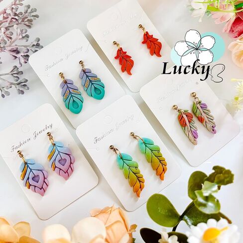 5pcs Feather Shape Polymer Clay Cutters Sets, Clay Cutters for Polymer Clay Jewelry, Clay Cutters for Earrings Square, Polymer Clay Kit for DIY Tools Jewelry Earrings Making in Saudi Arabia