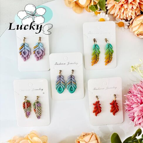 5pcs Feather Shape Polymer Clay Cutters Sets, Clay Cutters for Polymer Clay Jewelry, Clay Cutters for Earrings Square, Polymer Clay Kit for DIY Tools Jewelry Earrings Making in Saudi Arabia