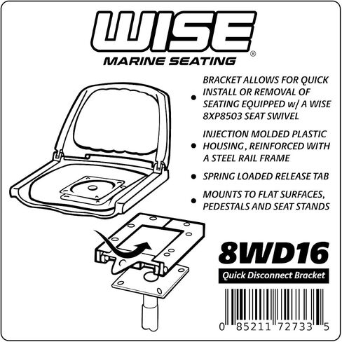 Wise 8WD17 Quick Disconnect Seat Bracket for Standard 6-1/4" Seat Swivel in Saudi Arabia
