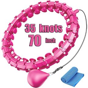 Dumoyi 35 Knots Plus Size Weighted Smart Fitness Hoop for Adults Weight Loss, Infinity Hoola Hoop, 2 in 1 Adomen Fitness Massage Workout Equipment in Kuwait
