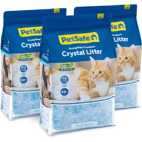 PetSafe ScoopFree Premium Lavender Crystal Litter, 3-Pack – Lightly Scented Litter – Superior Odor Control – Low Tracking for Less Mess – Lasts Up to 6 Months, 24 lb Total (3 Pack of 8 lb Bags)