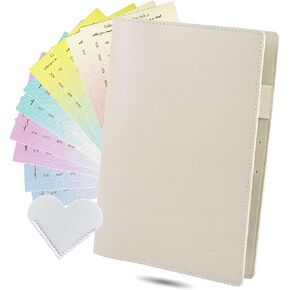 Notebook Cover for A5, Faux Leather Planner Cover, Soft Cover for Journal, Planner Accessories with Card Slots, Pen Holder, Index Tabs, Bookmark and Storage Bag (Cover Only)