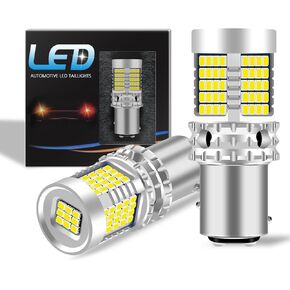 Upgraded 1157 2357 LED Bulb White for Tail Lights Brake Lights Super Bright 2357 2057 7528 BAY15D Replacement Light Kit for Tail Stop Brake Signal Running Lights, Pack of 2 (White, 1157/2357)