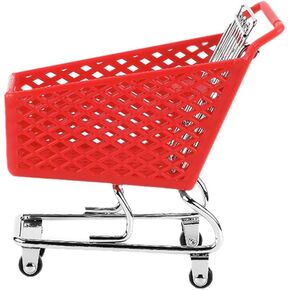 DOITOOL Miniature Grocery Cart Mini Supermarket Handcart 5.39x 5.5 in Mini Shopping Cart Shopping Utility Cart Shopping Grocery Cart Mode Storage Toy Desk Organizers Mini Shopping Cart (Random Color)