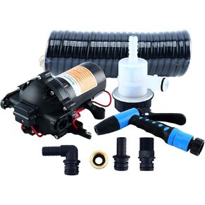 Amarine Made 70 PSI Washdown Deck Wash Pump KIT 12v 5.0 GPM for Caravan Rv Boat Marine Yacht