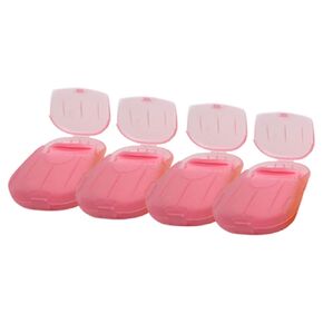 Paper Soap Sheets 4 Pack (20 Sheets Per Pack) - Portable Disposable - Foaming Hand Washing Scented Bath Slice Soap Sheets for Indoor, Travel, Camping, Hiking, Outdoor (Pink)