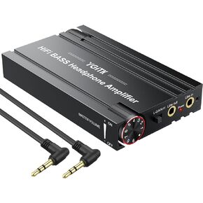 Professional 16-600Ω Headphone Amplifier with Bass Boost, Portable HiFi Earphone Amplifiers, Gain Switch Bass Volume Adjust, Rechargeble Headphone Amp 3.5mm Jack for Phones, iPad, MP3, MP4