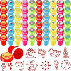 30 Pcs Summer Pool Party Stamp Assorted Self Inking Pool Stampers Kids Printing Stamping Supplies for Classroom Rewards School Teacher Stamps Birthday Party Pinata Fillers Carnival