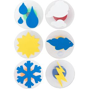READY 2 LEARN Giant Stampers - Weather Patterns - Set of 6 - Easy to Hold Foam Stamps for Kids - Arts and Crafts Stamps for Displays, Posters, Signs and DIY Projects