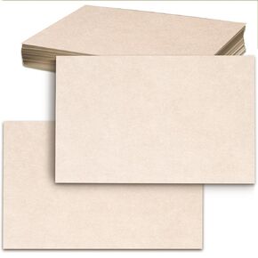 Kraft Paper Cards - Set of 50 - Blank Card Stationery or Note Cards - With Blank Front and Back Surface - Party Supplies, 4x6 Blank Rustic Cards - Great for Writing Your Own Invitations or Notecards