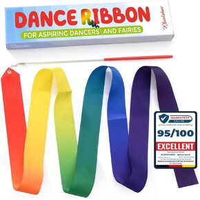 Dance Ribbon inlcudes Games Booklet I Ribbon Dancer Wand for Kids with Gift Box I Ribbon Dancer for Girls Gymnastics Outfit I Sports & Outdoor Play Toys I Gymnastics Party Favors