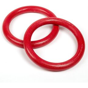 Ninja Warrior Rings - Set of 2 Large Red, Traverse Gymnastics Climbing, with use on Obstacle Courses and Slack Lines, Outdoor Playground Equipment Accessories, Training in Kuwait