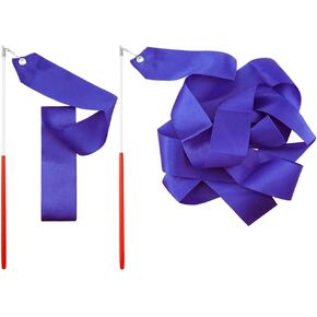 Blue Rhythmic Gymnastics Set of 2 Gymnastics Ribbon Dance Streamers Sticks for Kids Talent Shows Gymnastics Party Favors