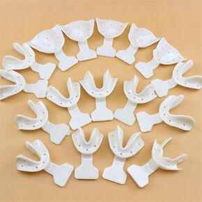 Dental Impression Trays Autoclavable Teeth Holder Edentulous Jaws Impression Trays, Dental Lab Tool 17pcs/Set