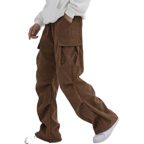 Verdusa Boy's Casual Cargo Pants Elastic Waist Workout Sweatpants Joggers