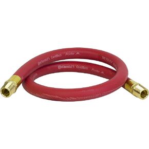 PneumaticPlus RED EPDM Synthetic Rubber Air & Water Hose 3/4" ID x 1.15" OD with 3/4" NPT Male Fitting Connections (3 FT- Non-swivel)
