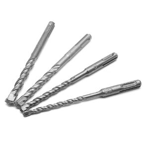 4 Pcs SDS Rotary Hammer Drill Bit Set, SDS Plus Hammer Drill Bits for Concrete Masonry Wall - 1/4", 5/16", 3/8", 1/2" Diameter