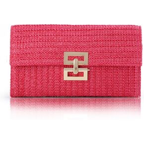Lanpet Straw Clutch Purses for Women Summer Beach Bags Envelope Woven Clutch Handbags for Wedding Prom Party