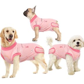 IDOMIK Dog Recovery Suit After Surgery,Breathable Dog Surgery Recovery Suit for Female Male Dogs Cats,Dog Surgical Onesie for Spay Neuter Surgery,E-Collar Cone Alternative Anti-Licking Abdominal Wound
