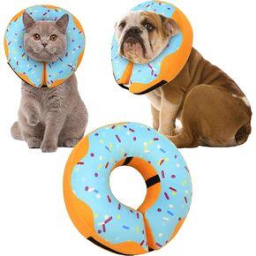 Recovery Donut Collar for Dogs & Cat,Inflatable Dog Cone Collar Alternative After Surgery,Soft Dog Cone for Large Medium Small Dog,Adjustable Dog Neck Donut Collar(Blue,Large)