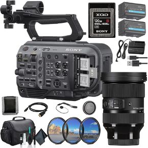 نظام كاميرا سوني PXW-FX9 XDCAM 6K كامل الإطار هيكل فقط PXW-FX9V، عدسة Sigma 24-70mm f/2.8 578965، بطاقة ذاكرة 120 جيجابايت، بطارية BP-U35، طقم فلتر، حقيبة، محفظة بطاقة الذاكرة، حافظة للغطاء، والمزيد in Kuwait