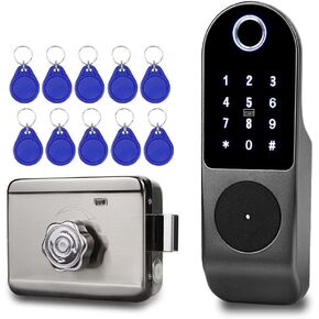 Electronic Smart Lock Biometric Fingerprint Door Lock Virtual Password Wechat QR Code Fingerprint Card Key Lock for Bedroom Home Security