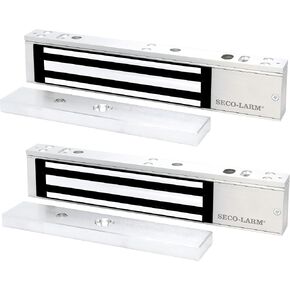 Seco-Larm E-941SA-600PQ حزمة من 2 أقفال كهرومغناطيسية، قوة تثبيت 600 رطل، مؤشر LED مدمج للحالة، مستشعر مدمج للسندات، غلاف من الألومنيوم المؤكسد، دعامة تثبيت قابلة للتعديل، 12/24 فولت تيار مستمر قابل للتحديد in Kuwait