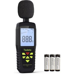 Decibel Meter, Tadeto Digital Sound Level Meter Portable SPL Meter 30dB to 130dB(5 Measurement Range) Backlight LCD Display, MAX/MIN Noise Measurement, Audible and Visual Alarms,Data Hold, A/C Mode