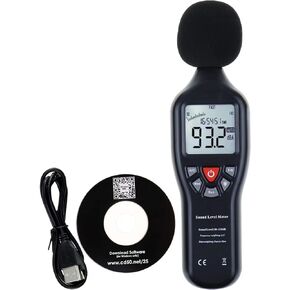 Decibel Meter Data Logger Professional Sound Level Meter High Accuracy Noise Meter with 30dB to130dB Measuring Range& Data Record Function for Classroom, Workshop, Home, etc.