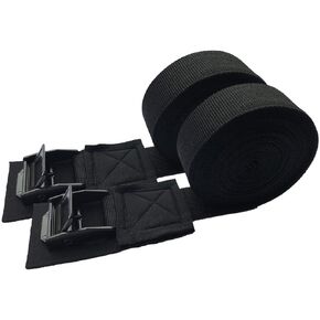 10ft Tie Down Straps, 1 inch Heavy Duty Lashing Straps up to 800lbs, Adjustable Cam Buckle Tie-Down Straps for Motorcycle, Cargo, Trucks,Trailer,Luggage- Black 2 Pack