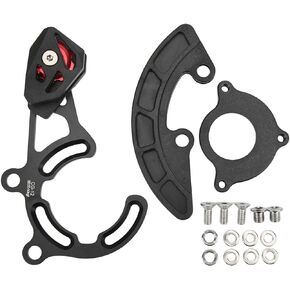 Mountain Bike Chain Guide, Protective CG12 Direct Single Disc Aluminum Alloy Bike Chain Guide Chain Guide Catcher for Bikes Safe, Black