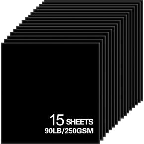 15Sheets White Cardstock Paper 12x12 Card stock for Cricut, Thick Construction Paper for Card Making, Scrapbooking, Craft 90 lb / 250 gsm (White)