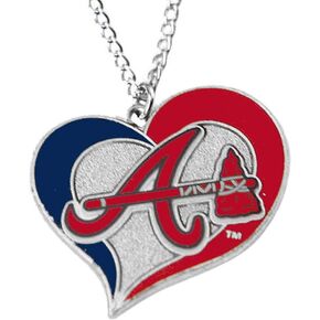 MLB Atlanta Braves Swirl Heart Necklace